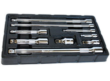 Load image into Gallery viewer, 9 Piece 1/4" 3/8" &amp; 1/2" Drive Wobble Extension Set