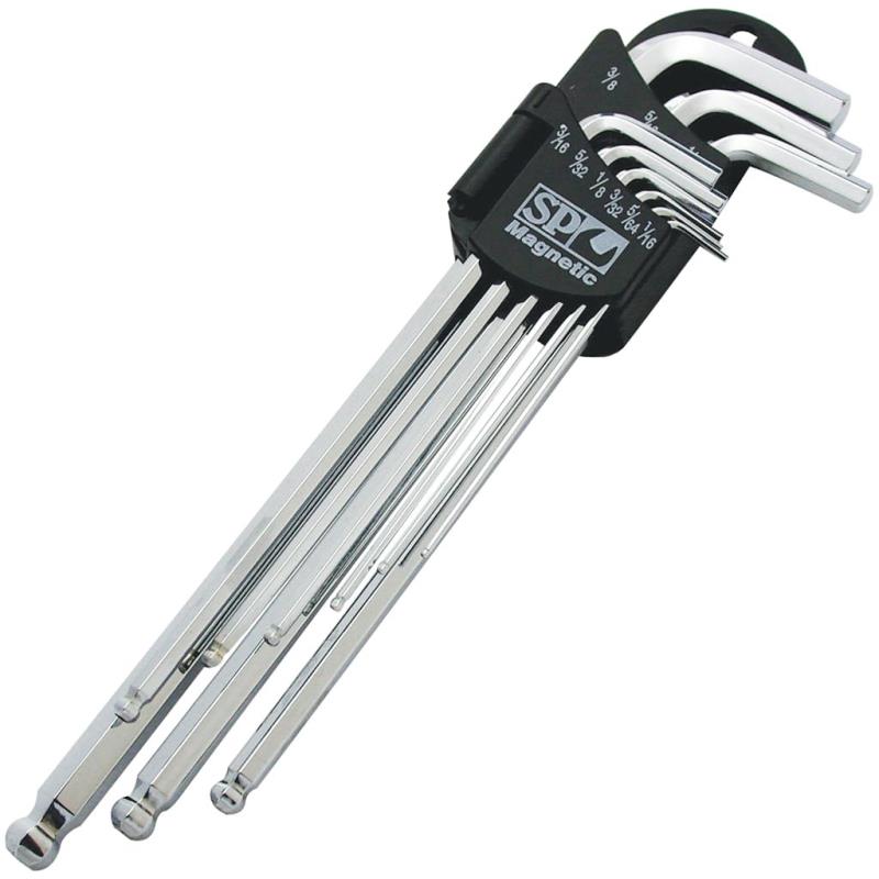 9 Piece SAE Magnetic Ball End Hex Key Set