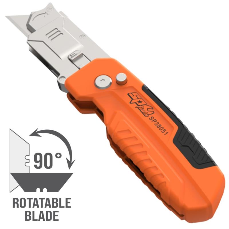 Folding Utility Knife with Rotatable Blade