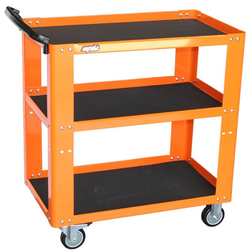 3 Shelf Professional Service Trolley (Orange)