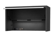 Load image into Gallery viewer, 59" USA Sumo Series Wide Power Top Hutch w/ Shelf, Pegboard &amp; Light - Black/Chrome