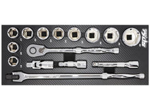 Load image into Gallery viewer, 15 Piece Metric Socket &amp; Accessories Set in Foam Tray