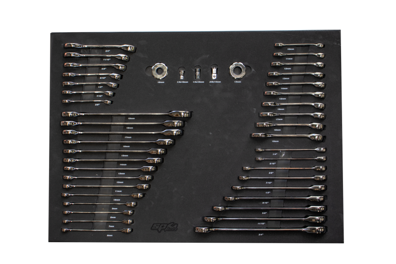 50 Piece Metric and SAE Spanner and Finger Ratchet Set