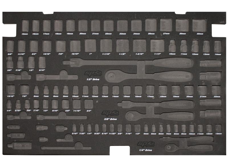 103 Piece Metric/SAE Socket & Accessories Foam Tray - Empty
