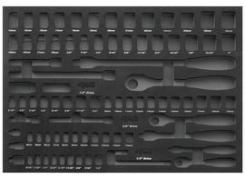 Empty 84 Piece Metric/SAE Socket & Accessories Foam Tray