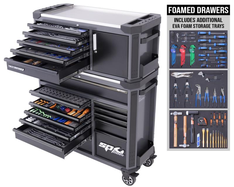 633 Piece Metric/SAE Tool Kit with Power Tool Cupboard