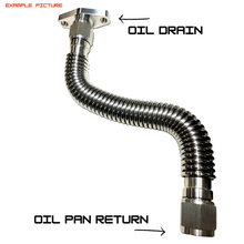 Load image into Gallery viewer, FLEXIBLE TURBO DRAIN HOSE S/S FEMALE 2 x -10AN 200MM LONG
