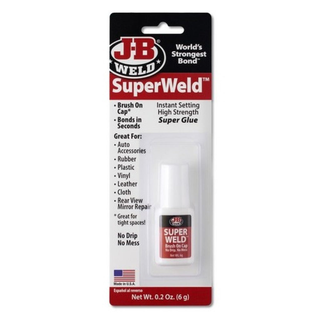 JB Weld SuperWeld Brush-On Super Glue 6g – High-Strength Cyanoacrylate Adhesive for Metal, Plastic, Glass & More