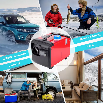 Portable Diesel Heater 2-8KW – 12V/24V/220V Bluetooth All-in-One Air Heater with Single Hole Outlet for Motor Trucks
