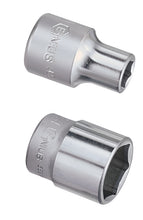 Load image into Gallery viewer, Socket Wrench - Genius 3/8&quot; Dr. 18mm Deep Hand Socket, 6-Point, Chrome Vanadium