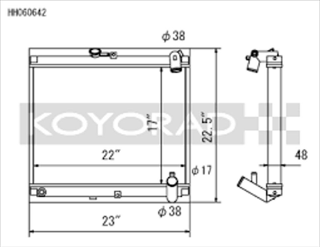 Performance Koyo Radiator, Mazda RX7, FC S4, 86-88, 48mm, (KH060642)