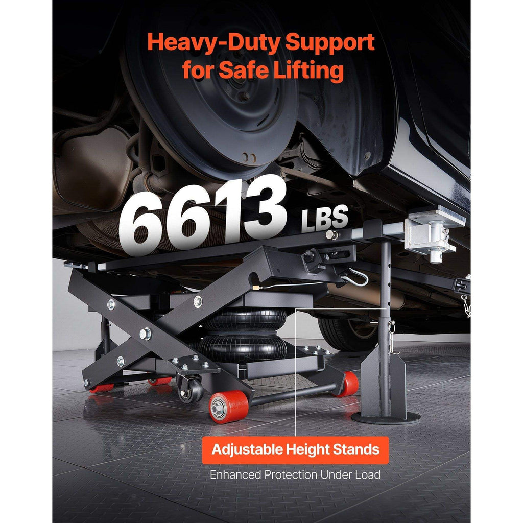 Portable Air Car Lift 3 Ton (6613 Lbs) Capacity - 21.7 Inch Max Height Adjustable Airbag Support Stand