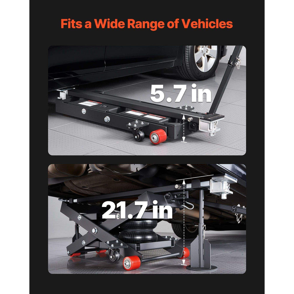 Portable Air Car Lift 3 Ton (6613 Lbs) Capacity - 21.7 Inch Max Height Adjustable Airbag Support Stand