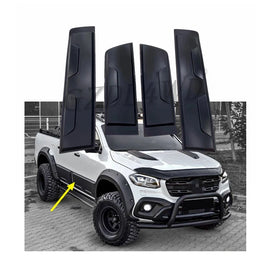 Side Door Molding Trims Matte Black 4-Piece Set for Mercedes-Benz X-Class 2017- Easy Install