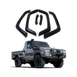Smooth Matte Black ABS Fender Flares for Land Cruiser 79 Series Single Cab Pickup Truck with High Quality Rubber