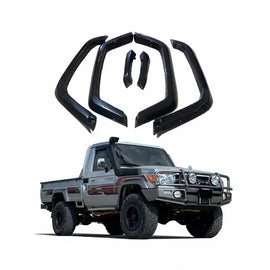 Smooth Matte Black ABS Fender Flares for Land Cruiser 79 Series Single Cab Pickup Truck with High Quality Rubber