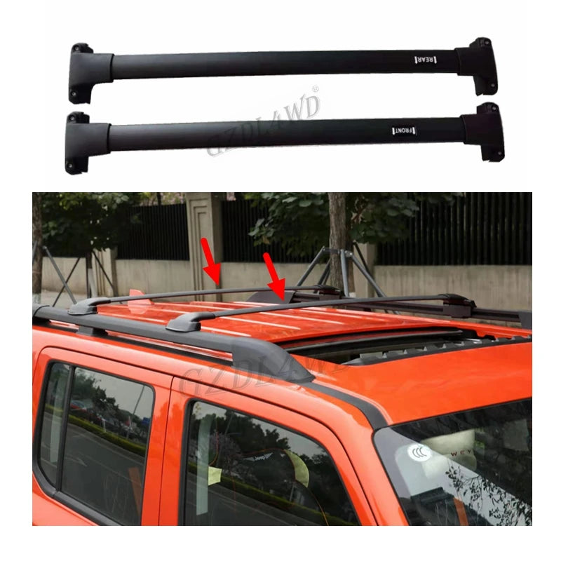 Stainless Steel Roof Rack Cross Bars for Triton 2015-2021 Double Cab with Install Screws & Hardware Kits Raised Roof Sid
