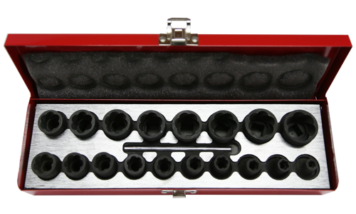 1/2" Drive Metric Twist Socket Set, 19 Piece