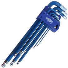 Load image into Gallery viewer, Long Metric Ball End Hex Key Set (Blue) - 9 Piece