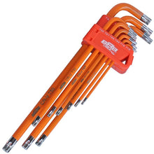 Load image into Gallery viewer, 9 Piece Long Tamperproof Torx Key Set