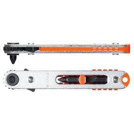 Flat-Shaped Ratchet Screwdriver with 3 Bits