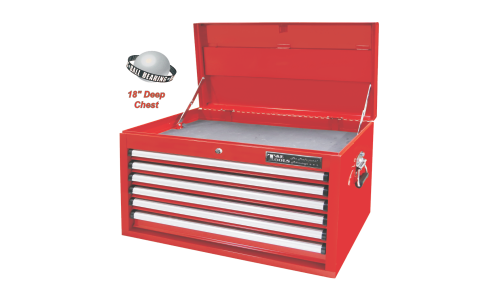 18" Deep Top Chest, 6 Drawer (Red)
