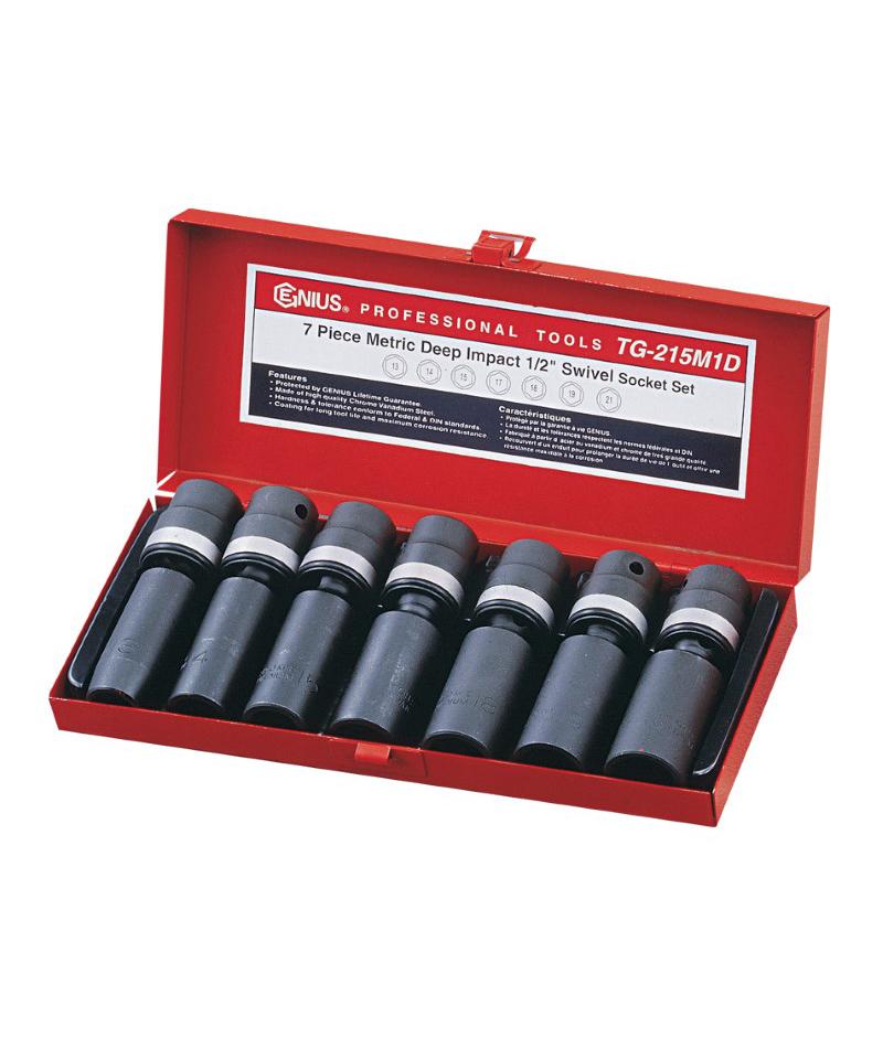 1/2" Dr Universal Deep Impact Socket Set 7pc Metric (6p)