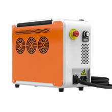 Load image into Gallery viewer, Orange and white industrial machine with various buttons and connectors on a white background