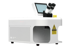 Load image into Gallery viewer, White electronic device with a screen and caution label on a white background