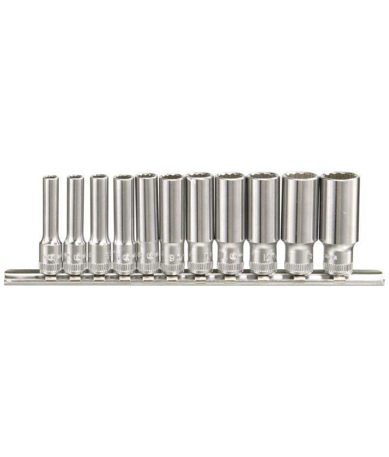 11pc 1/4" Drive Deep Socket Rail Set - Metric