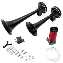 Load image into Gallery viewer, Dual Trumpet Air Horn Kit – 12V Super Loud Air Horn