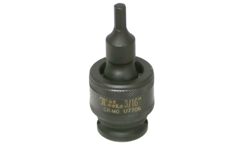 3/8" Drive Universal In-Hex Impact Bit Socket, 3/16" x 62mm