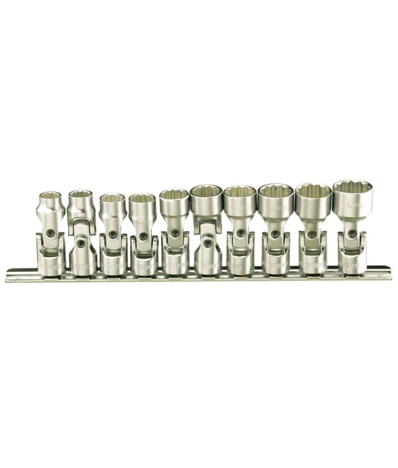 3/8" Drive Universal Socket Rail Set - 10 Piece Metric