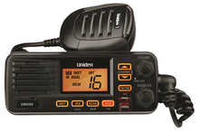 Load image into Gallery viewer, Uniden UM355 Splashproof Black VHF Marine Radio with LCD Display