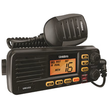 Load image into Gallery viewer, Uniden UM355 Splashproof Black VHF Marine Radio - Reliable Offshore Communication