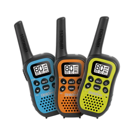 Uniden 80 Channel UHF CB Handheld Radio (Walkie-Talkie) with Kid Zone 3x Colour UH45-3