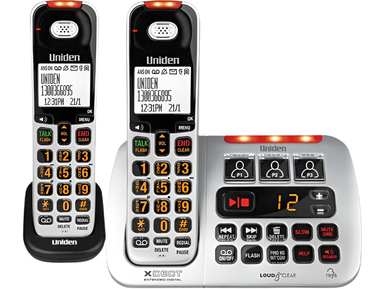 Uniden SSE45+1 Twin Handset Cordless Phone with Digital Answering Machine