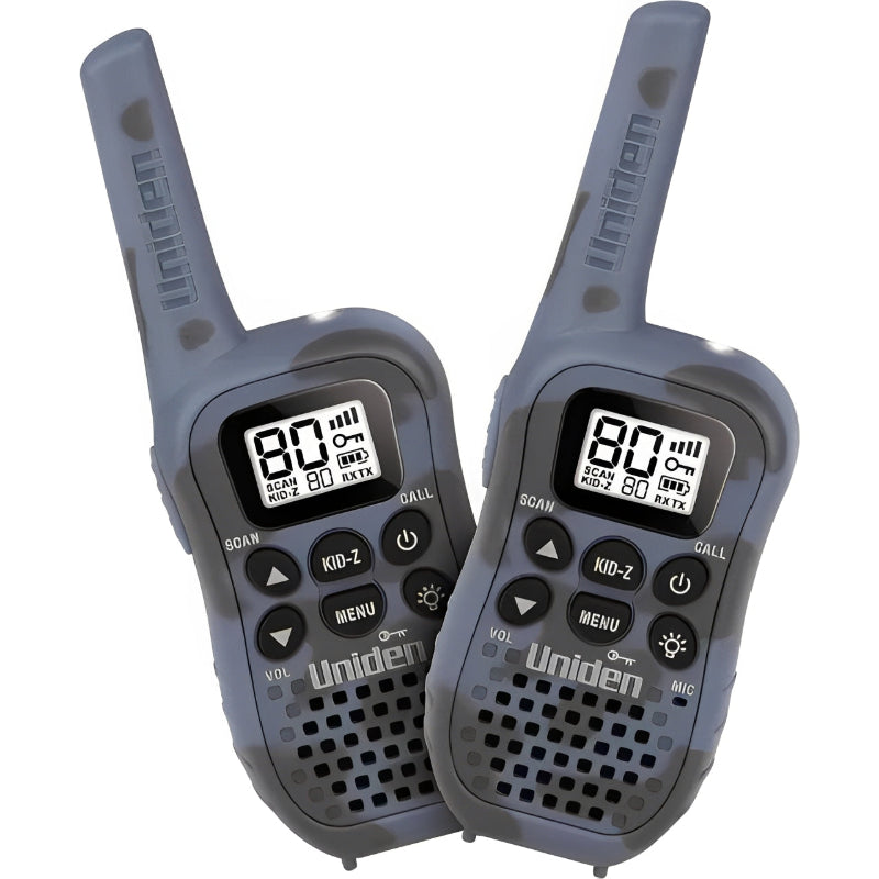 Uniden UH45 80 Channel UHF Handheld Radio with Kid Zone (Camo Blue/2 Pack) UH45-2