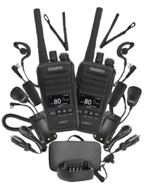 Uniden UH755-2DLX 5W UHF CB splash-proof handheld radio.