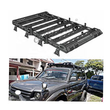 Load image into Gallery viewer, Universal 4WD Steel Roof Rack LED Lights Powder Coating Black 100kg+ Capacity No Drill Mounting Land Cruiser 70/80/90/10