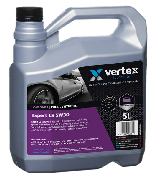 Vertex EO EXPERT LS 5W30 5L: Premium Engine Oil for Superior Performance