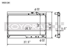 Load image into Gallery viewer, Performance Koyo Radiator, Honda Civic, B-Series, 92/00, 36mm, (KV081225U06)