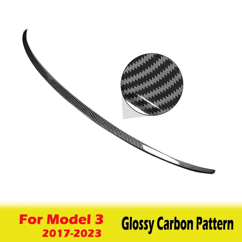 BEVO Rear Trunk Spoiler for Tesla Model Y 3 Highland 2017 - 2024 High-Performance ABS Spoiler Lip Tail Wing Accessories / M3 Glossy Carbon