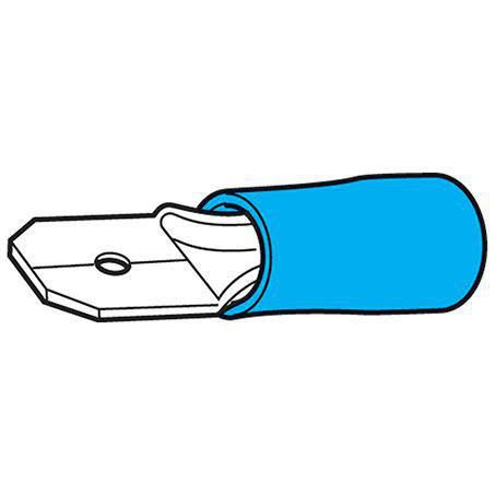 6.3mm Male Blade Crimp Terminal Blue Vinyl Replacement Pack