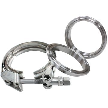 3.5" V BAND CLAMP KIT 2 X WELDRINGS & 1 X STAINLESS CLAMP