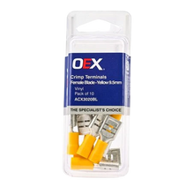 Load image into Gallery viewer, OEX ACX3020BL female blade crimp terminal yellow 9.5mm terminal entry