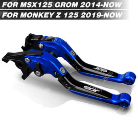 For Honda MSX 125 GROM 125/MONKEY Z 125 Clutch Lever Brake Lever Set Foldable Adjustable Handle Levers Motor Accessories Parts / B-Bl