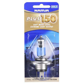 Narva H4 Headlight Bulb 12V P43T Plus150 Single