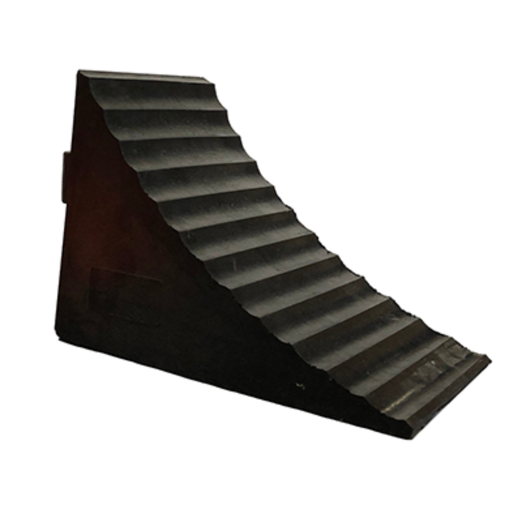 Rubber Wheel Chock, Standard Black Medium - 265L x 150W x 145H