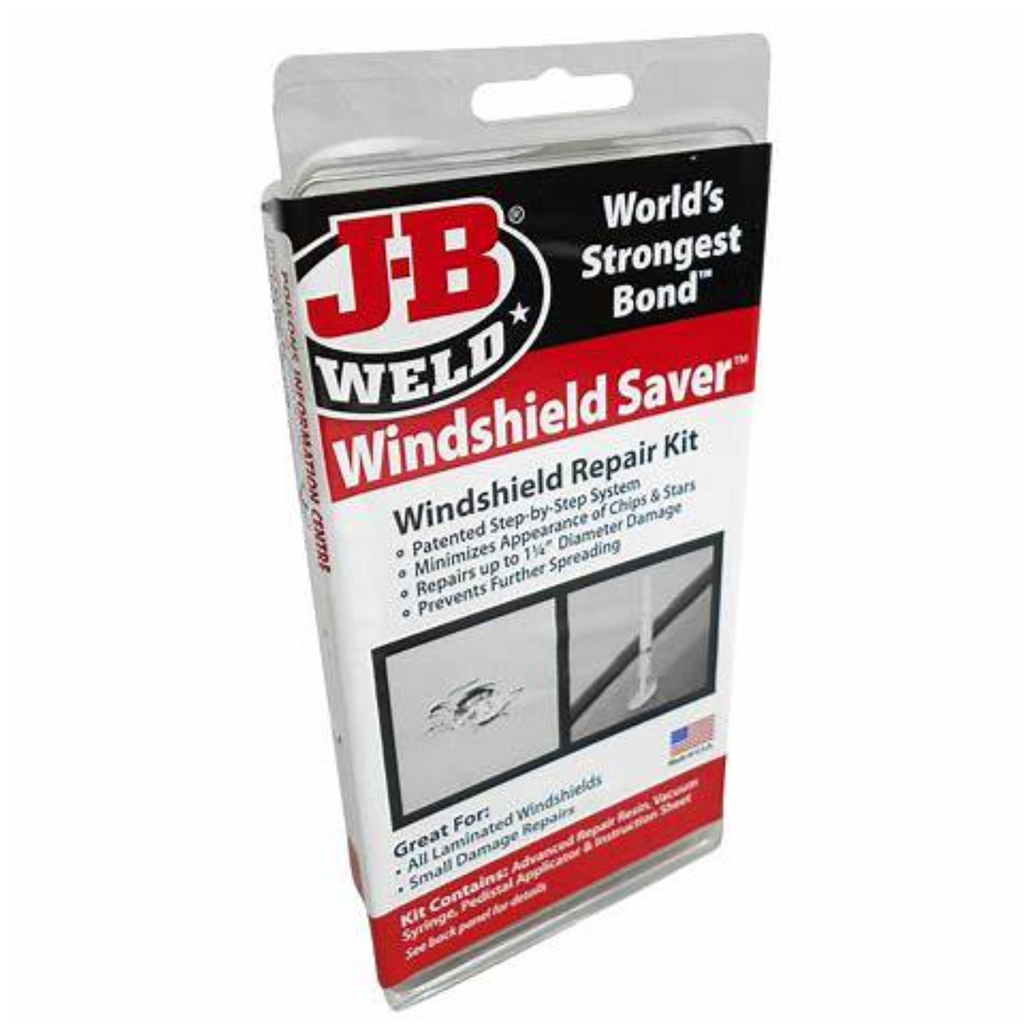 JB Weld Windshield Saver Repair Kit 2 fl oz – DIY Glass Repair for Chips & Stars up to 1.25" – Part #2100